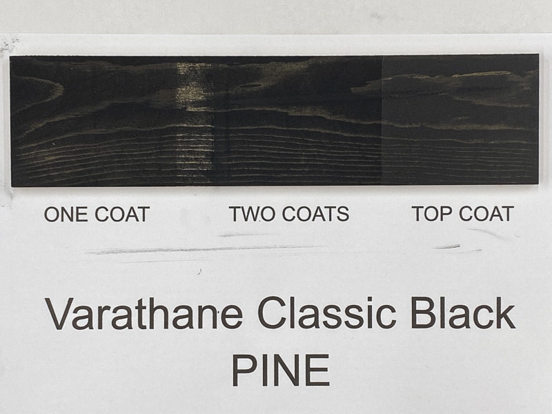 Varathane Classic Black wood stain on pine