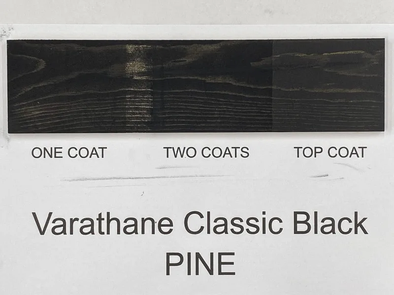 Varathane Classic Black wood stain on pine