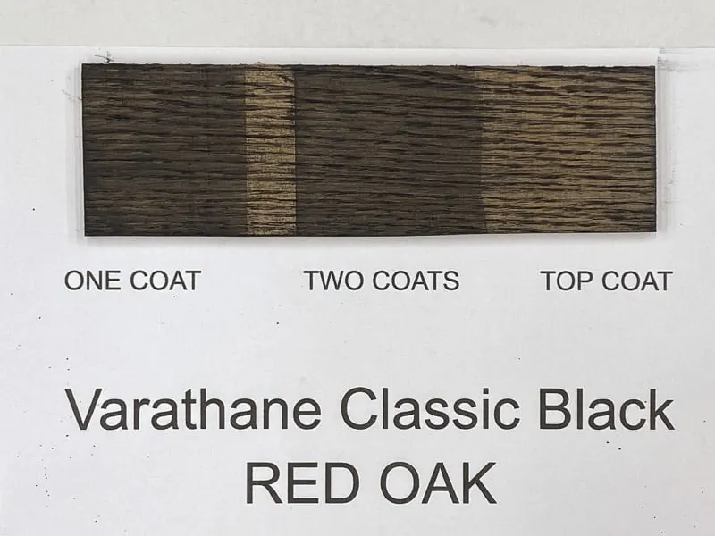 Varathane Classic Black wood stain on red oak