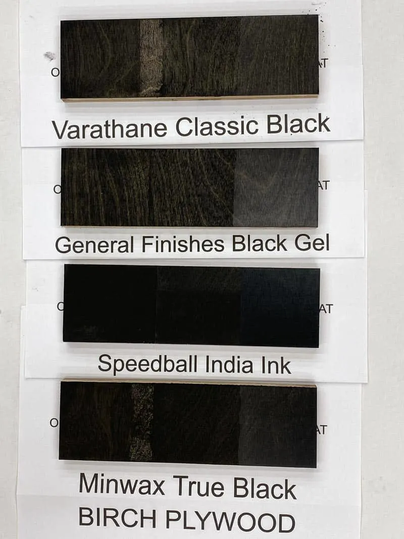 Black Wood Stain Color Comparison Test - The Handyman's Daughter