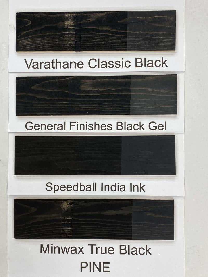 Black Wood Stain Color Comparison Test - The Handyman's Daughter