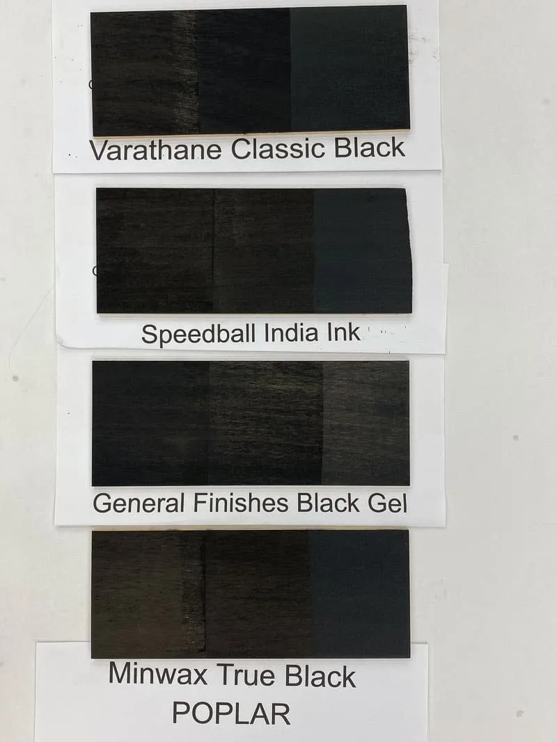 Black Wood Stain Color Comparison Test - The Handyman's Daughter