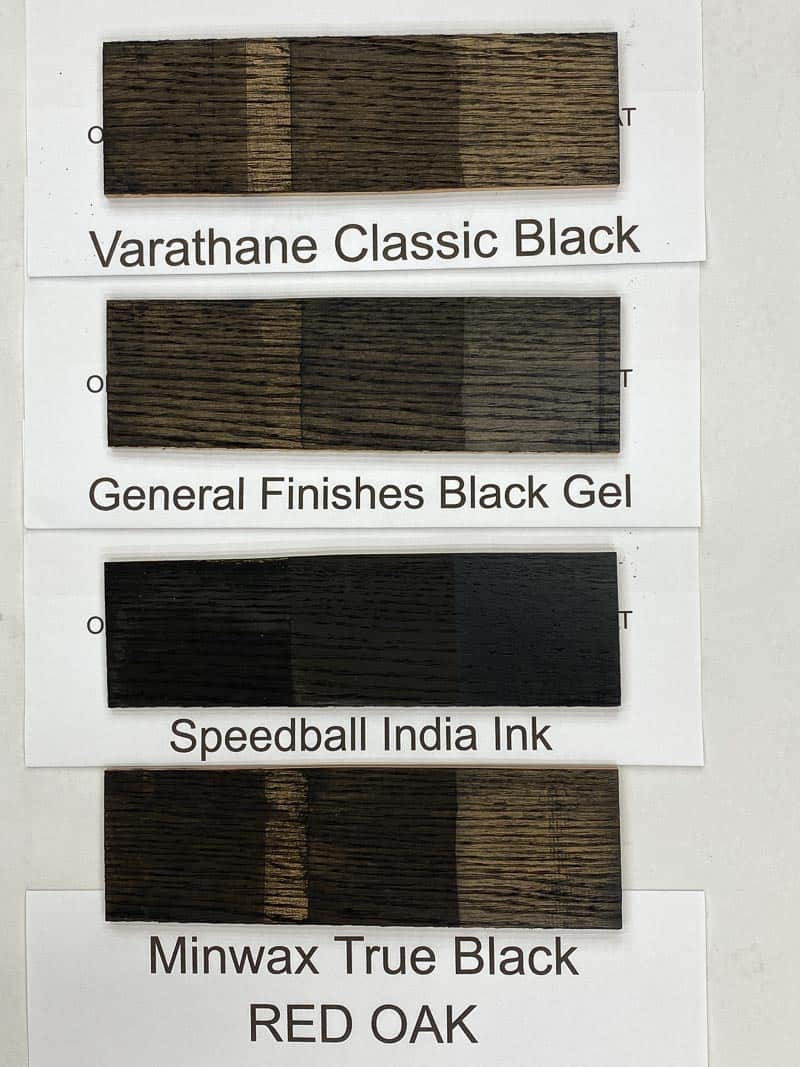 Wood Finish Sample, Smokey Black - Stain, Oak Wood