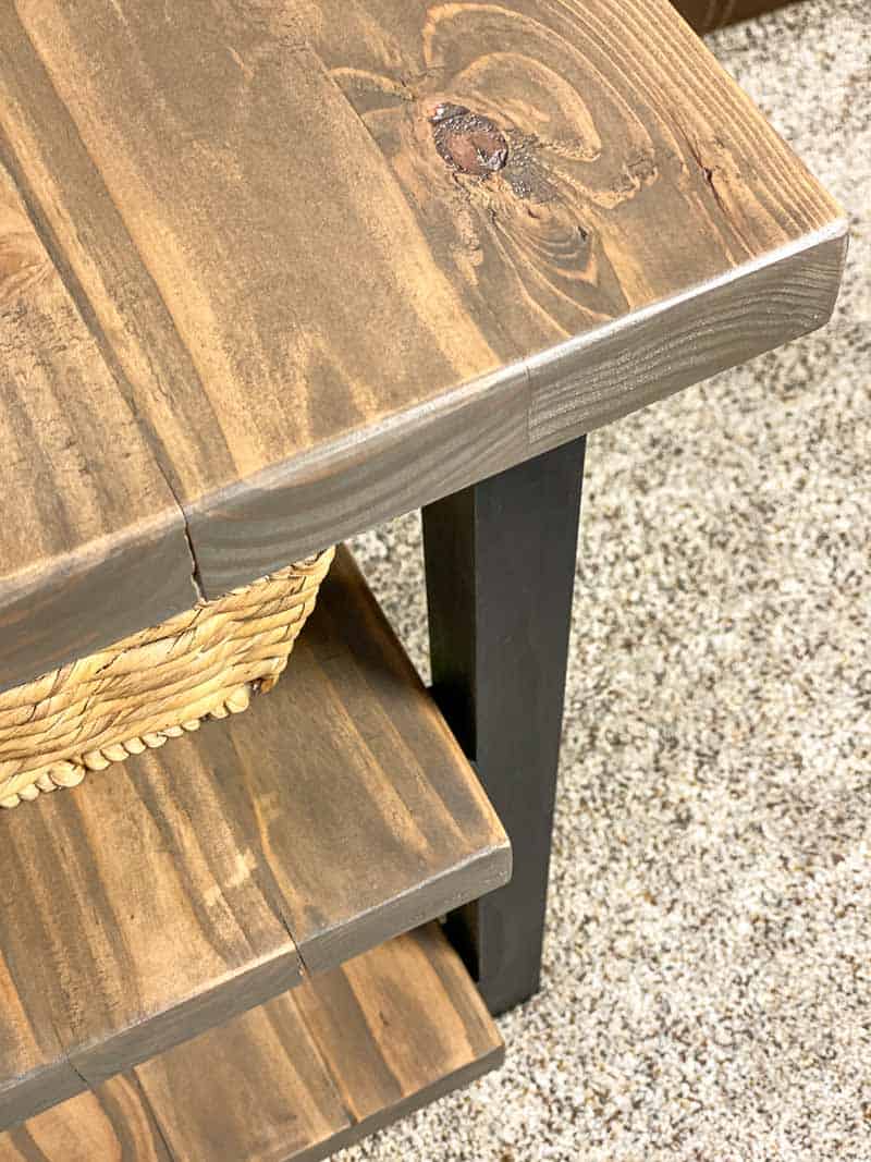DIY rustic end table made with reclaimed 2x4 lumber