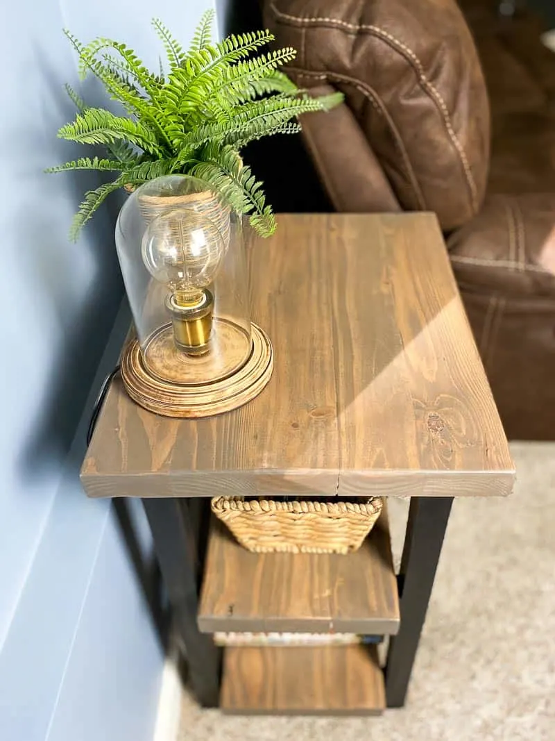 2x4 end table with rustic reclaimed wood