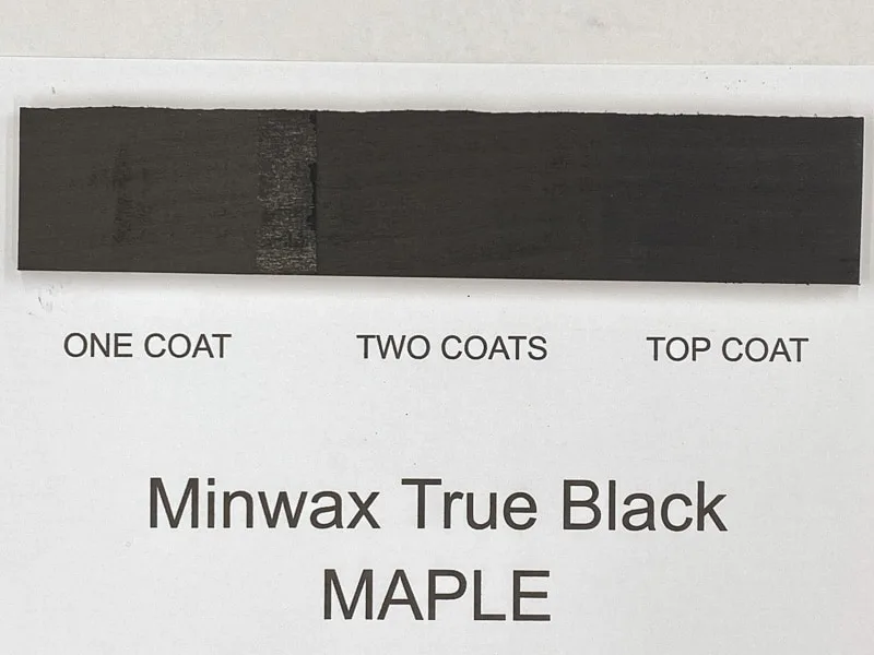 Minwax True Black wood stain on maple