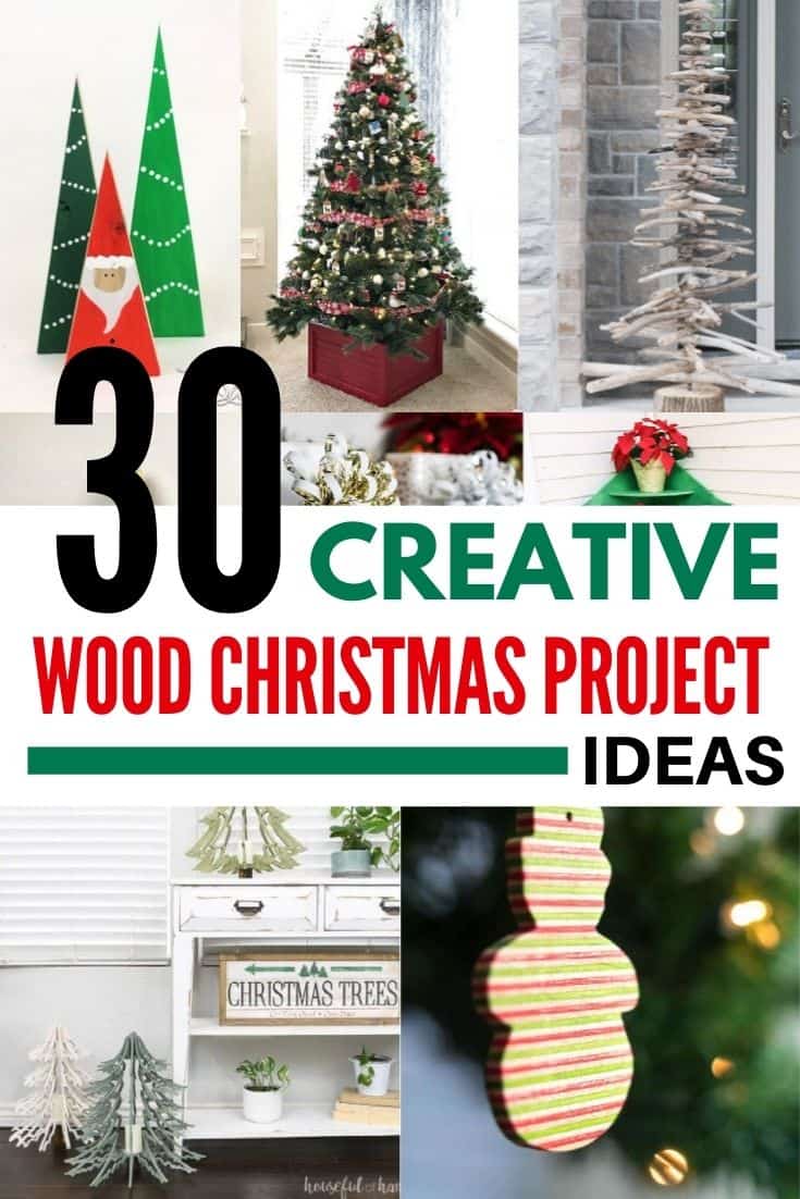 30 creative DIY wooden Christmas decorations with collage of project ideas