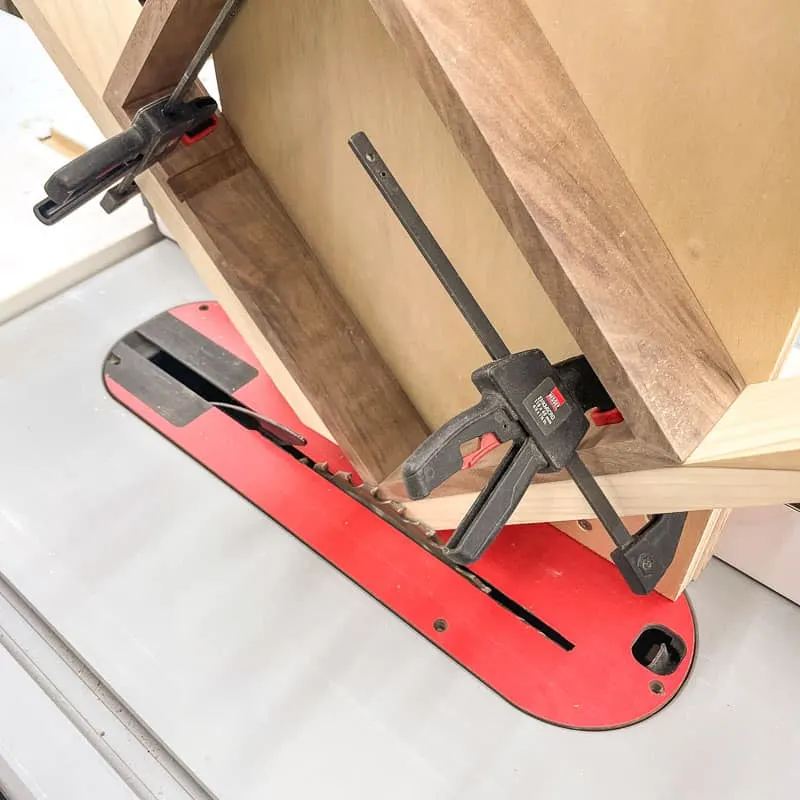 Bessey micro trigger clamps holding workpiece to spline jig