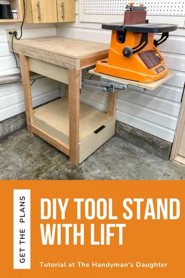 DIY Tool Stand with Sander Lift The Handyman's Daughter