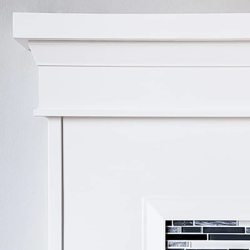 fireplace trim under mantel and around tile