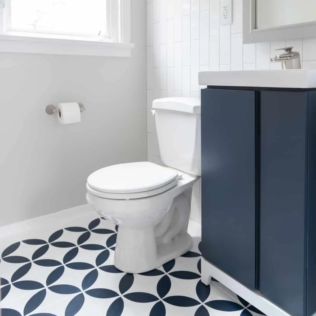 color matched vanity and floor paint