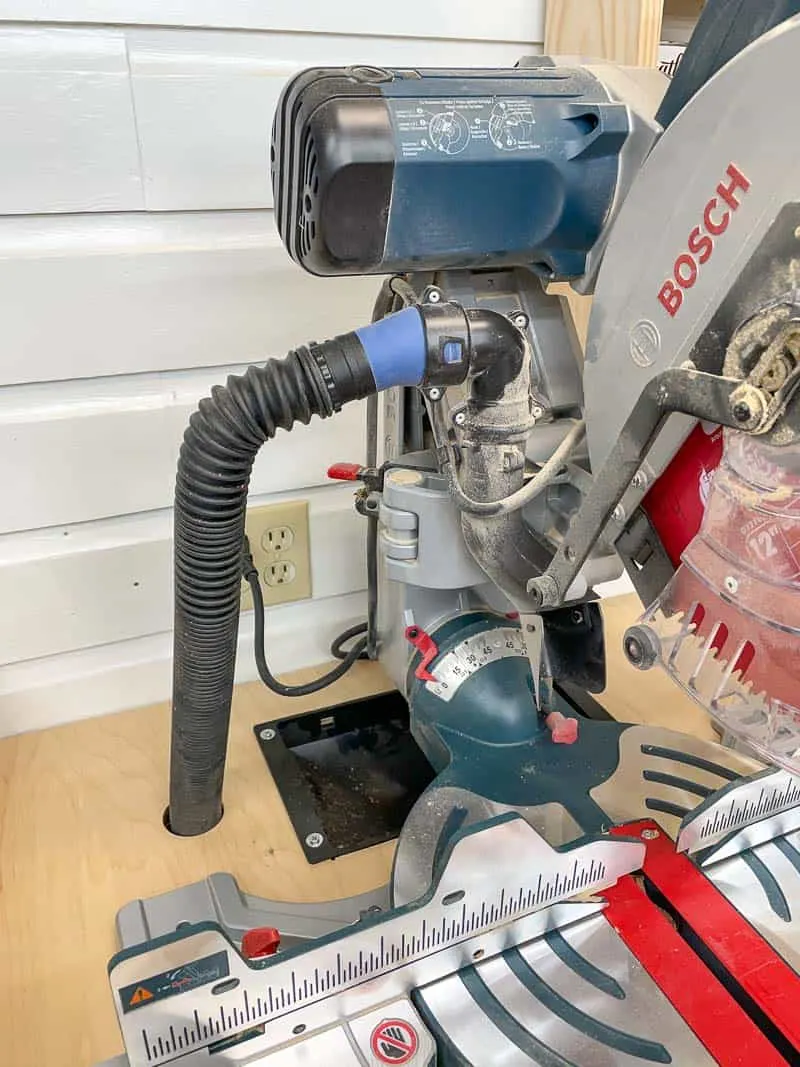 dust collection on miter saw station