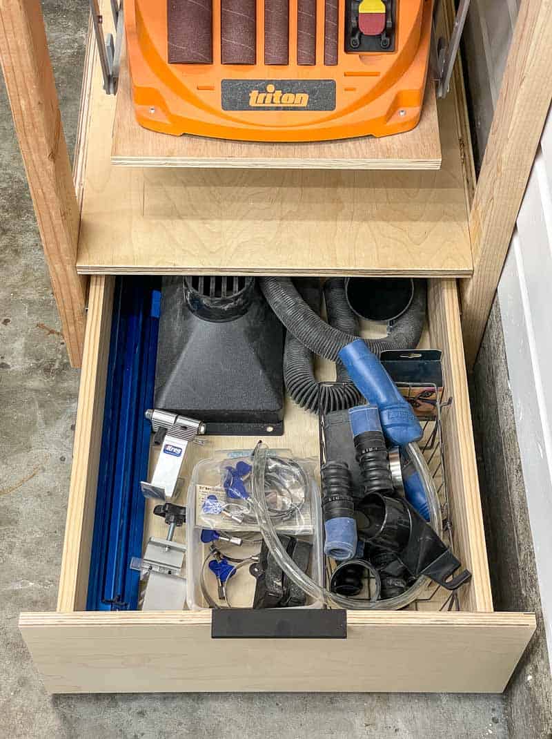 DIY Tool Stand with Sander Lift - The Handyman's Daughter