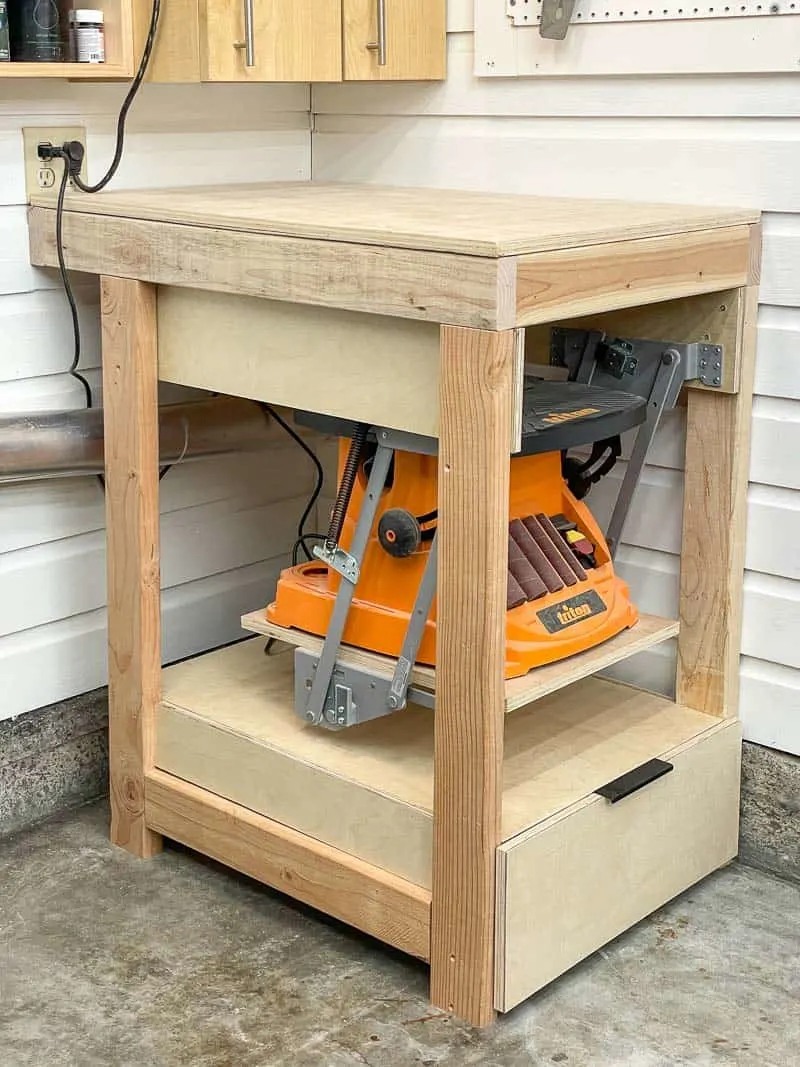 flip top tool stand alternative with lift for sander