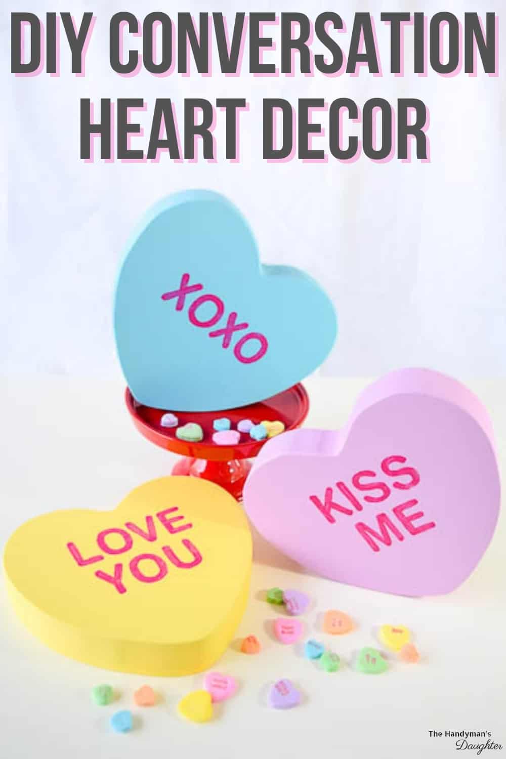 DIY conversation hearts decor