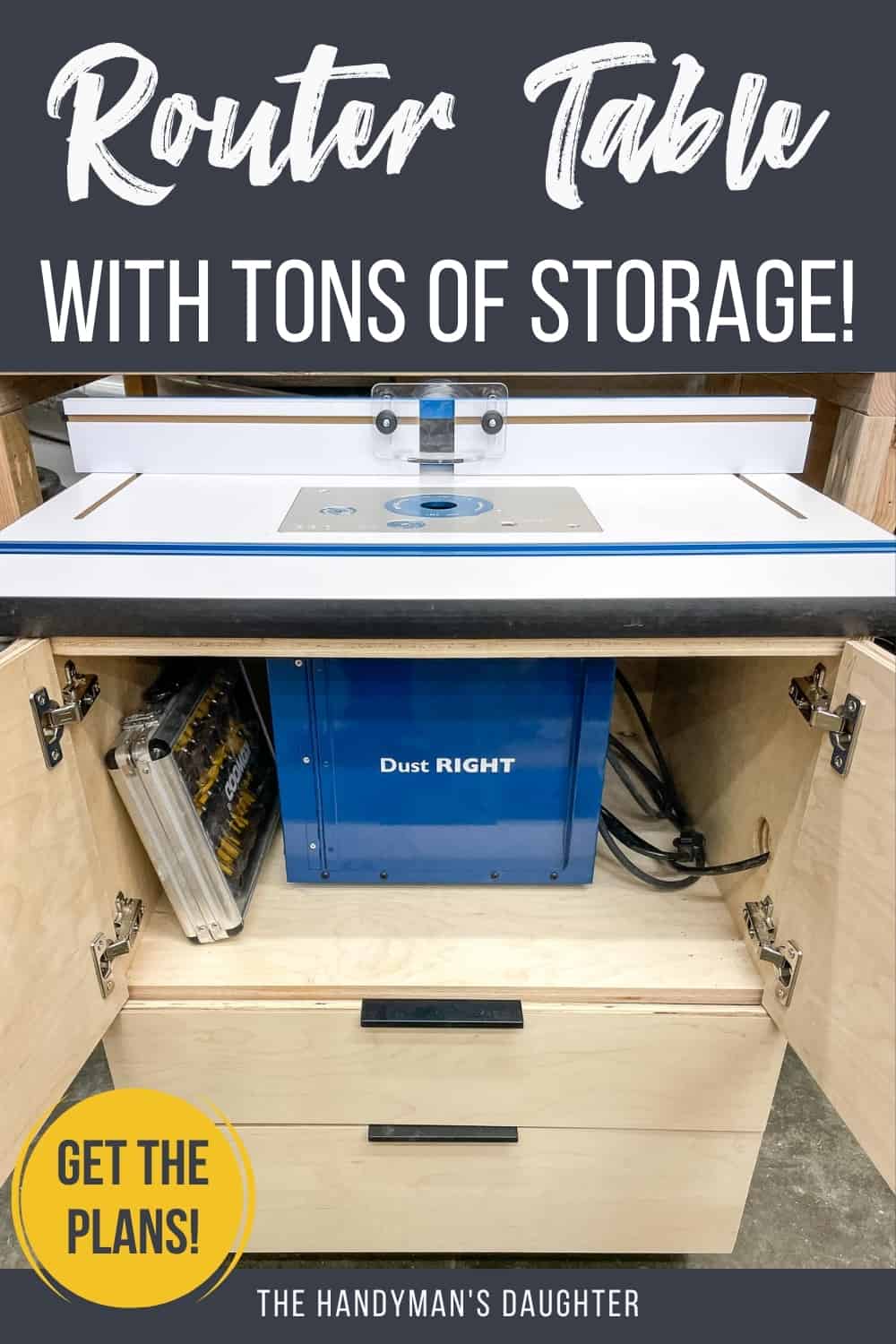 DIY router table stand with storage