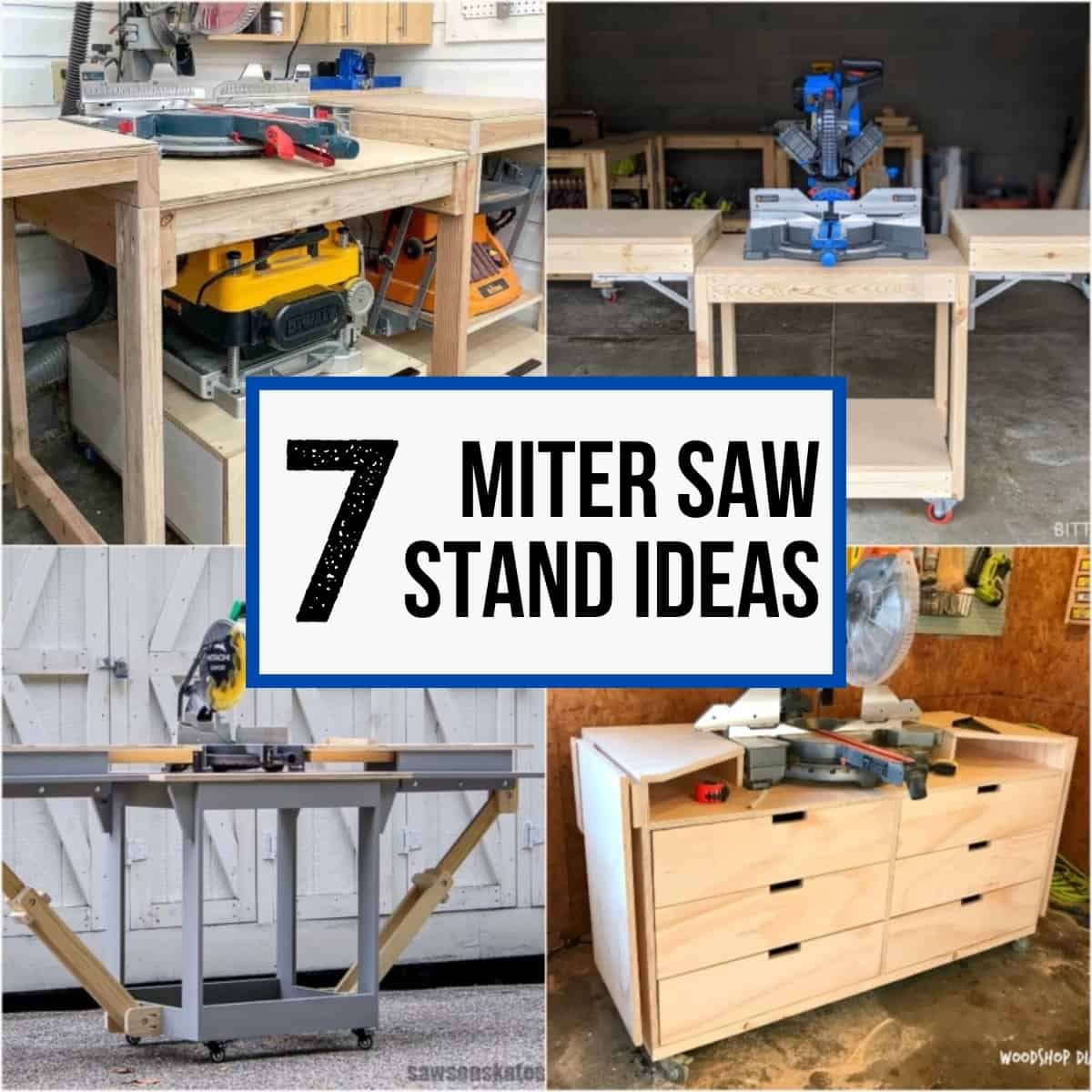 7 miter saw stand ideas collage