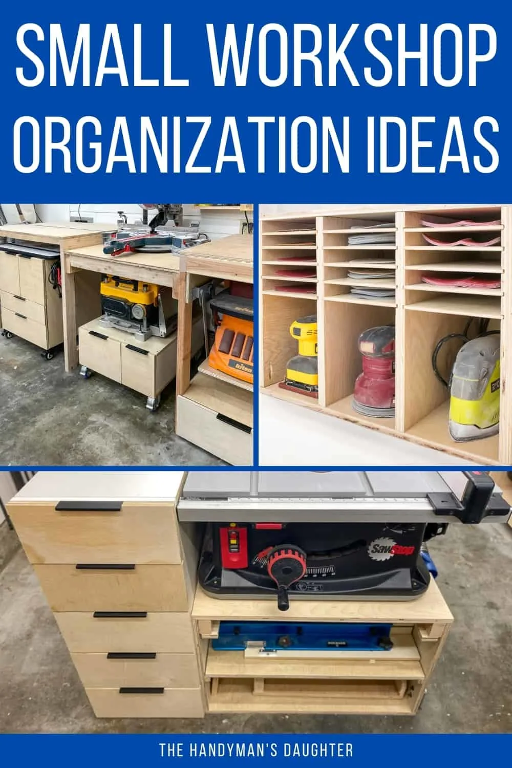 Just finished adding storage cabinets, small parts organizers and storage,  shelves, a miter saw dust hood and collection, and a sanding section. What  do you think? : r/Workbenches