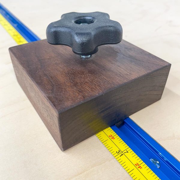 wooden miter saw stop block in t track