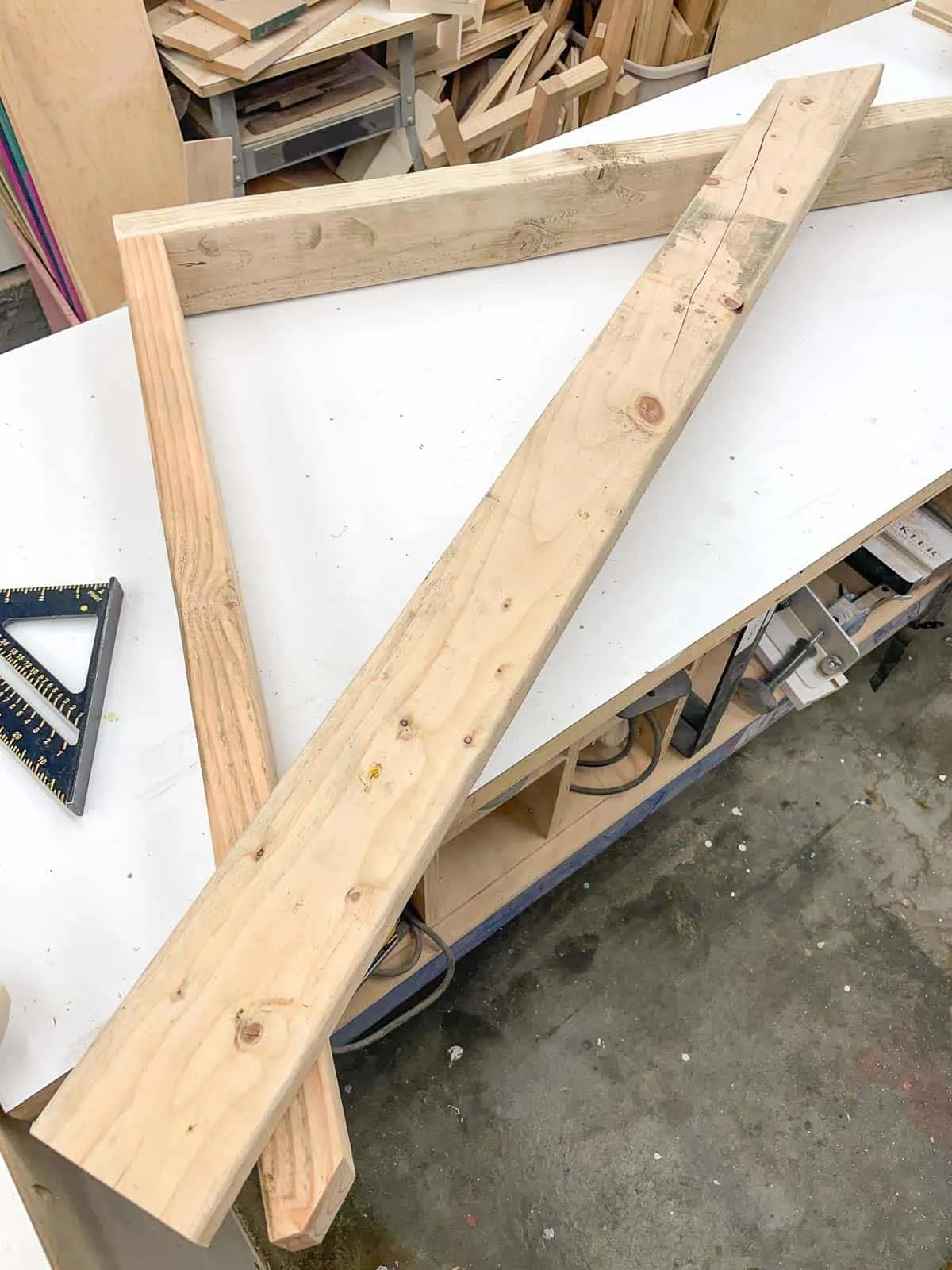 DIY bike rack frame with cross support on top