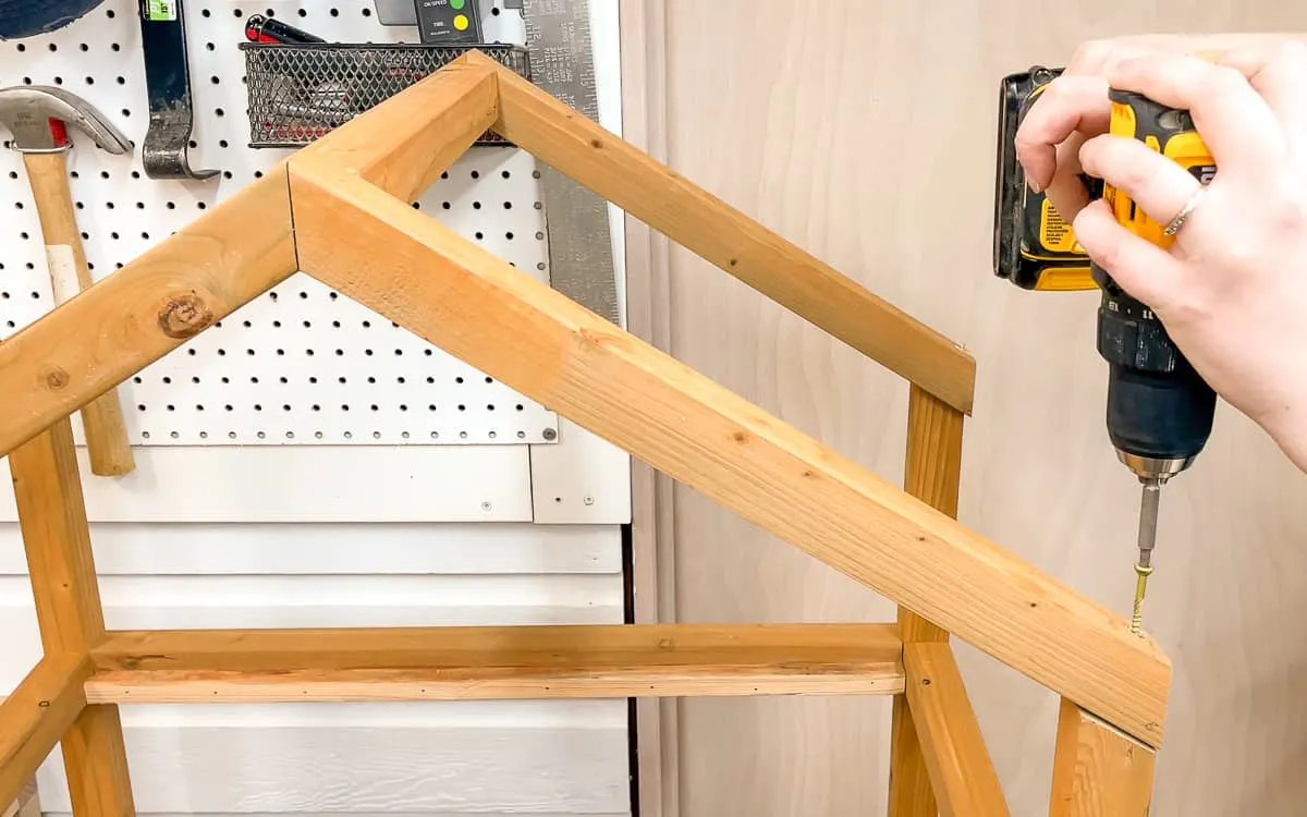 attach the greenhouse roof to the frame with countersink screws