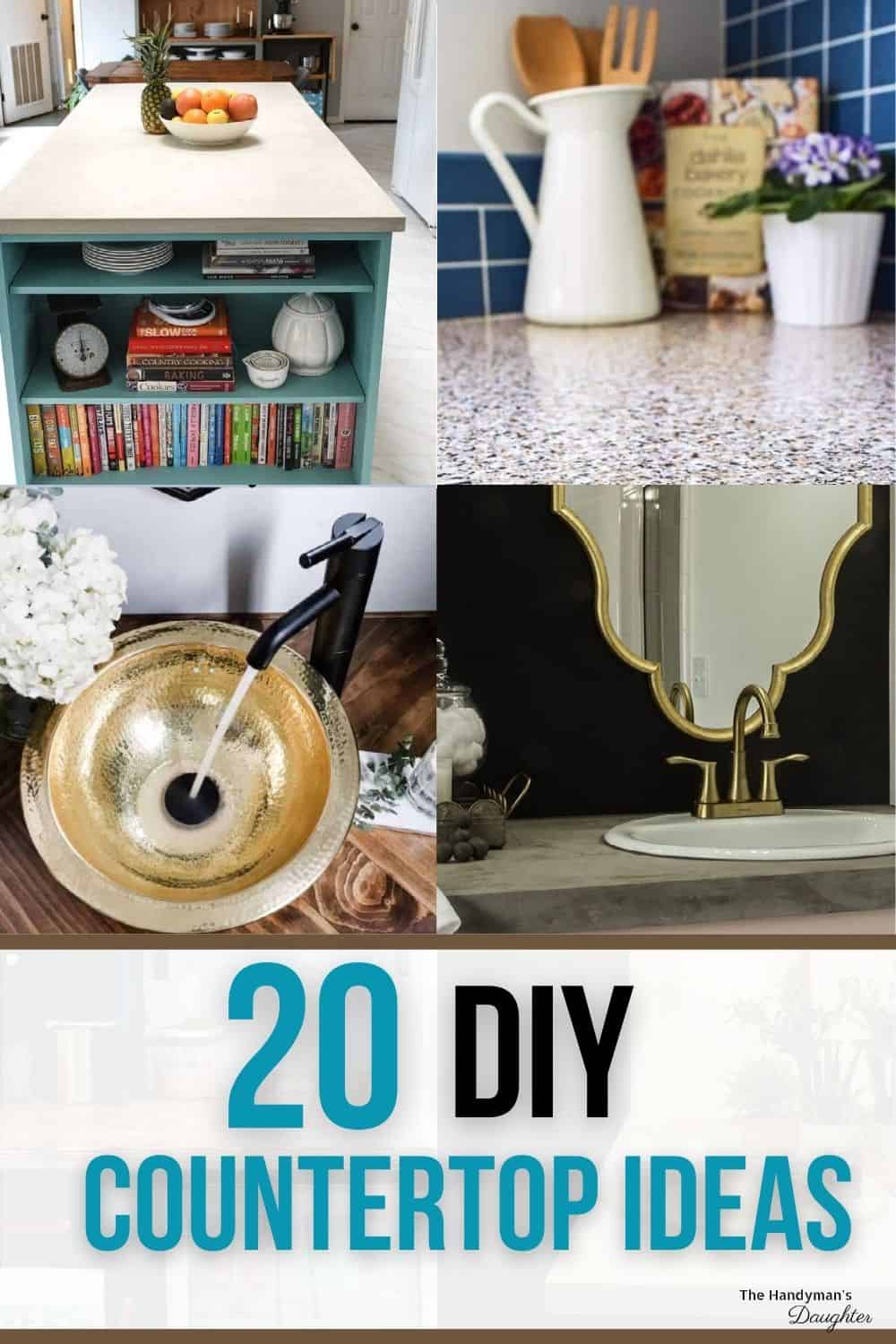 collage of DIY countertop ideas