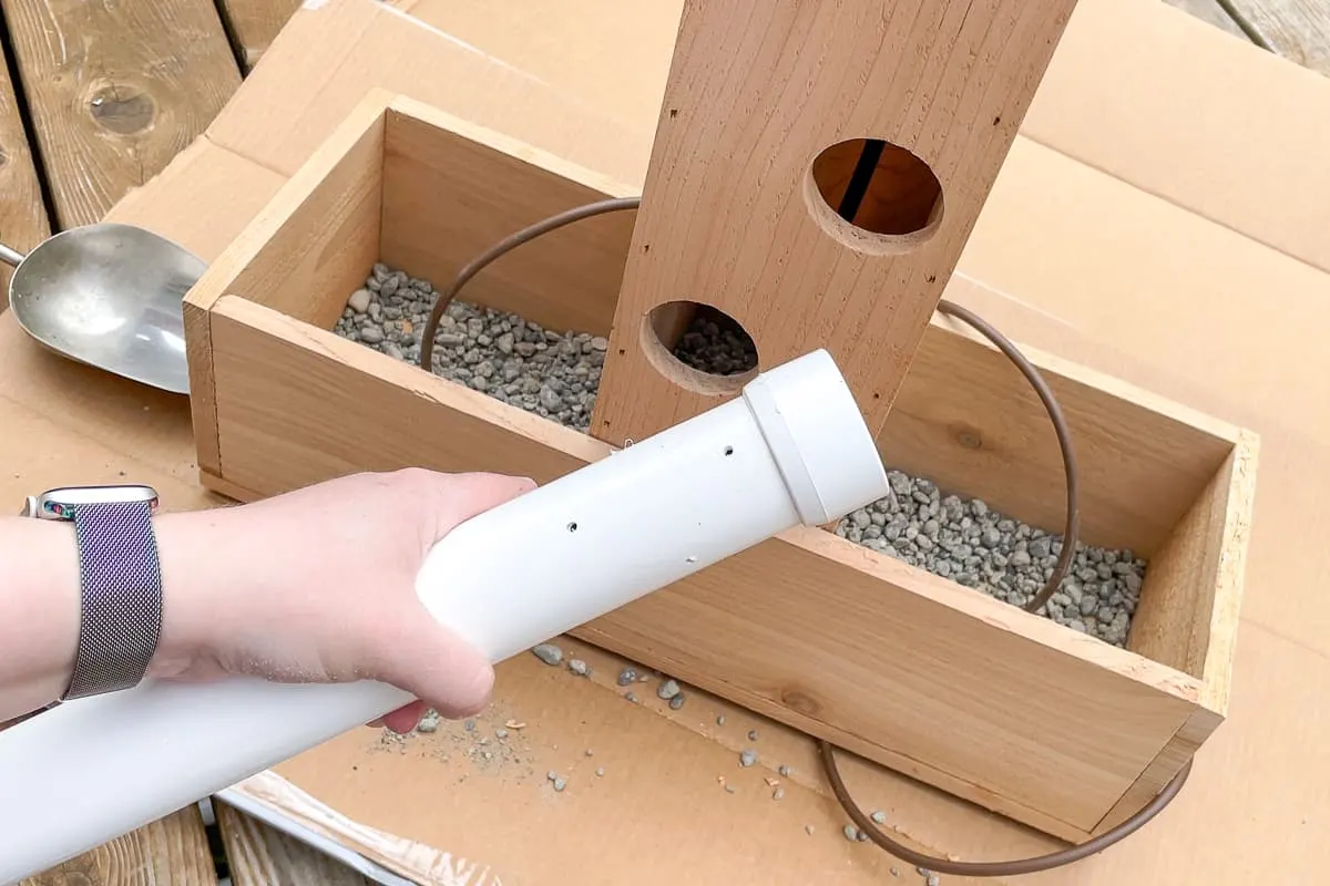 water reservoir for strawberry tower using PVC pipe