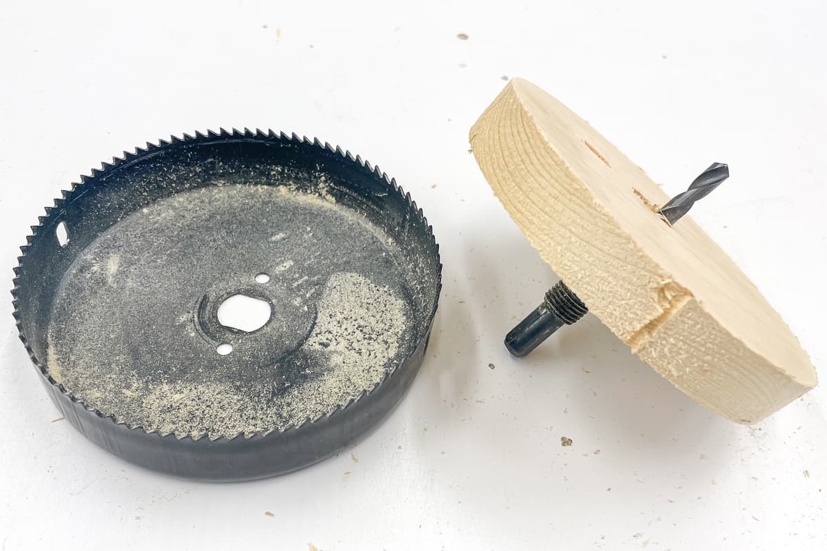 wood plug stuck in hole saw