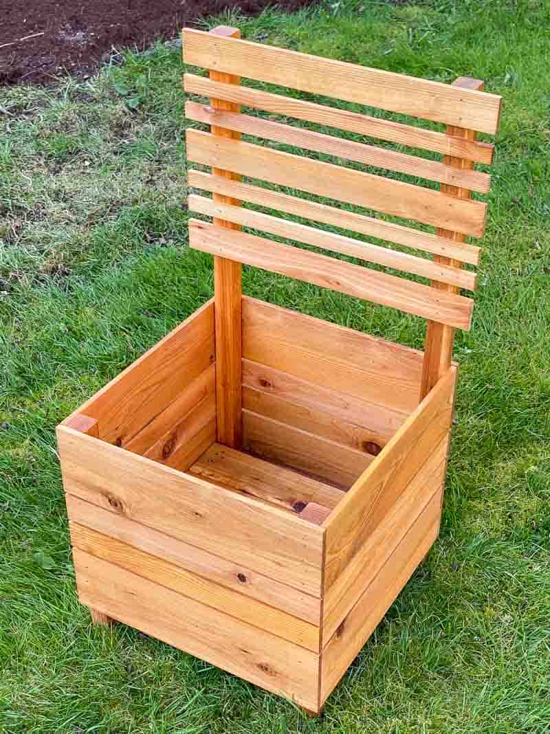 DIY planter box with trellis