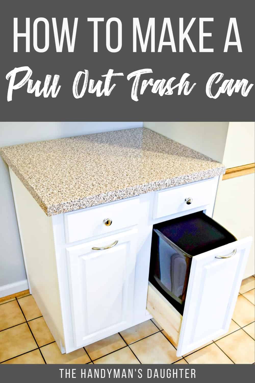 DIY pull out trash can cabinet