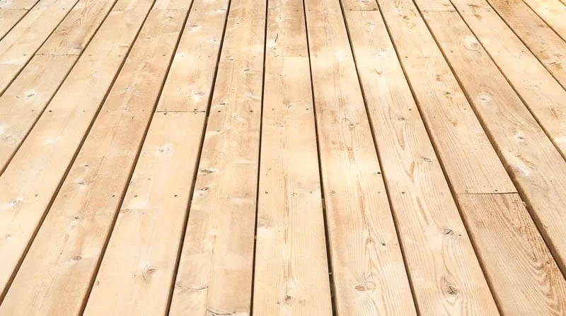 cleaned deck floor before staining
