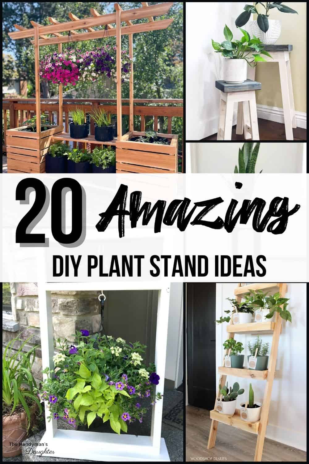 DIY plant stand ideas collage