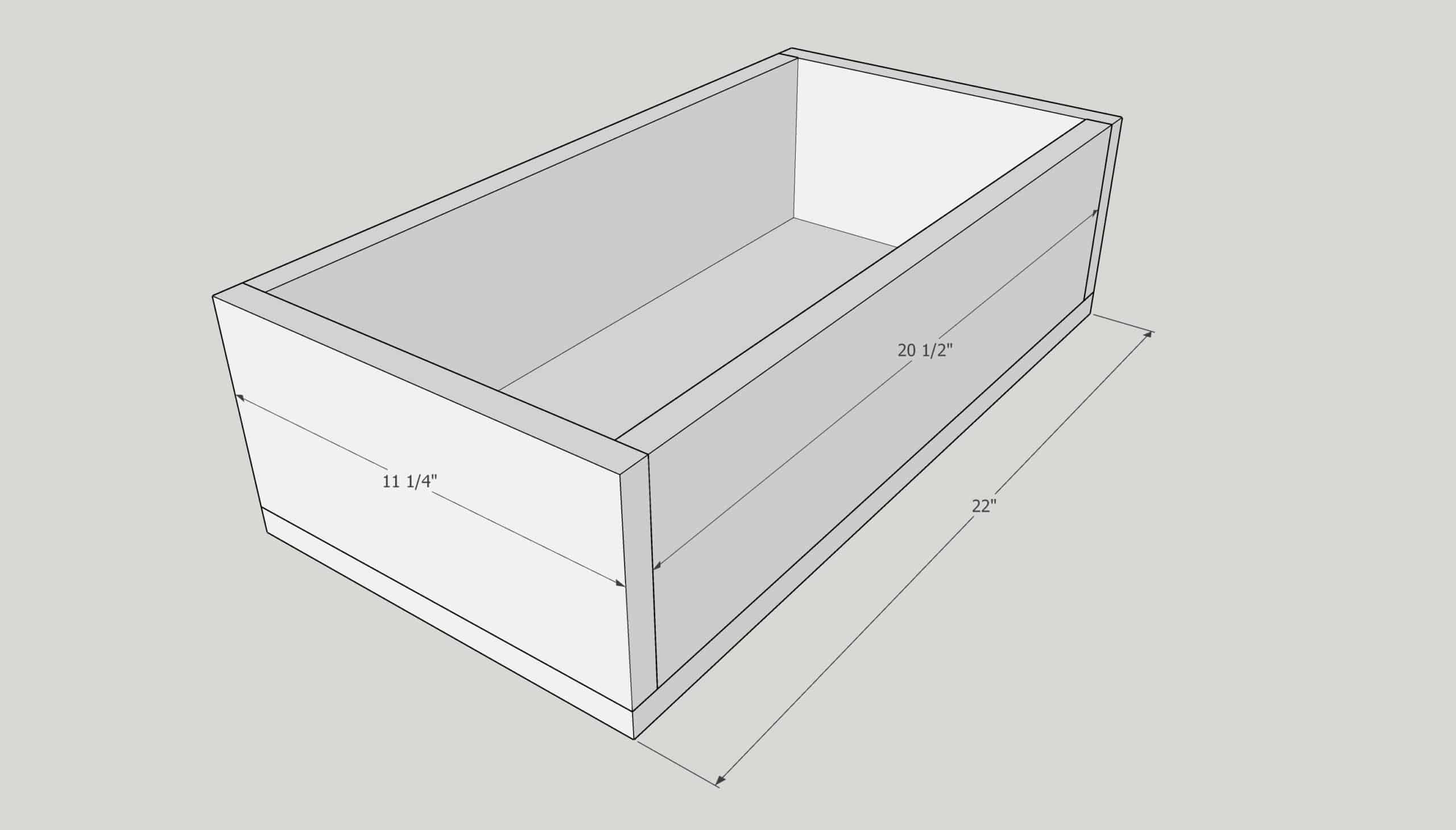 test fit the boards for the trash cabinet drawer box