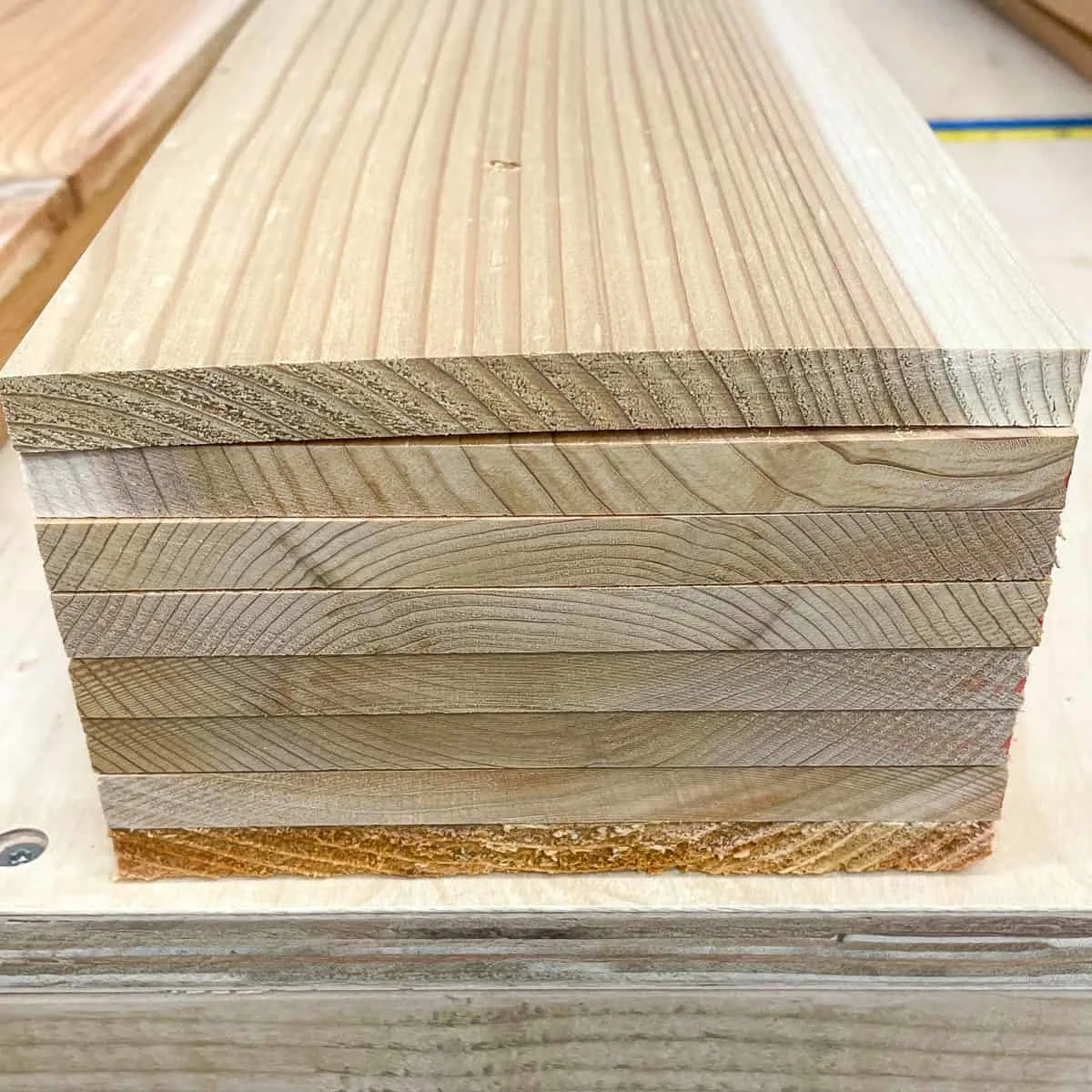 cedar fence pickets in a stack