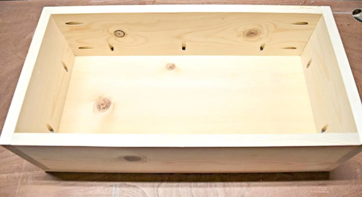 trash can cabinet drawer box assembled