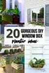 image collage of window box planter ideas