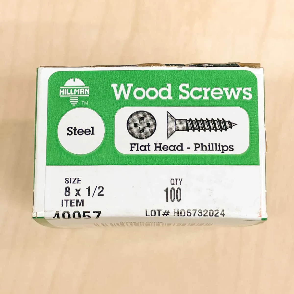 box of ½" wood screws