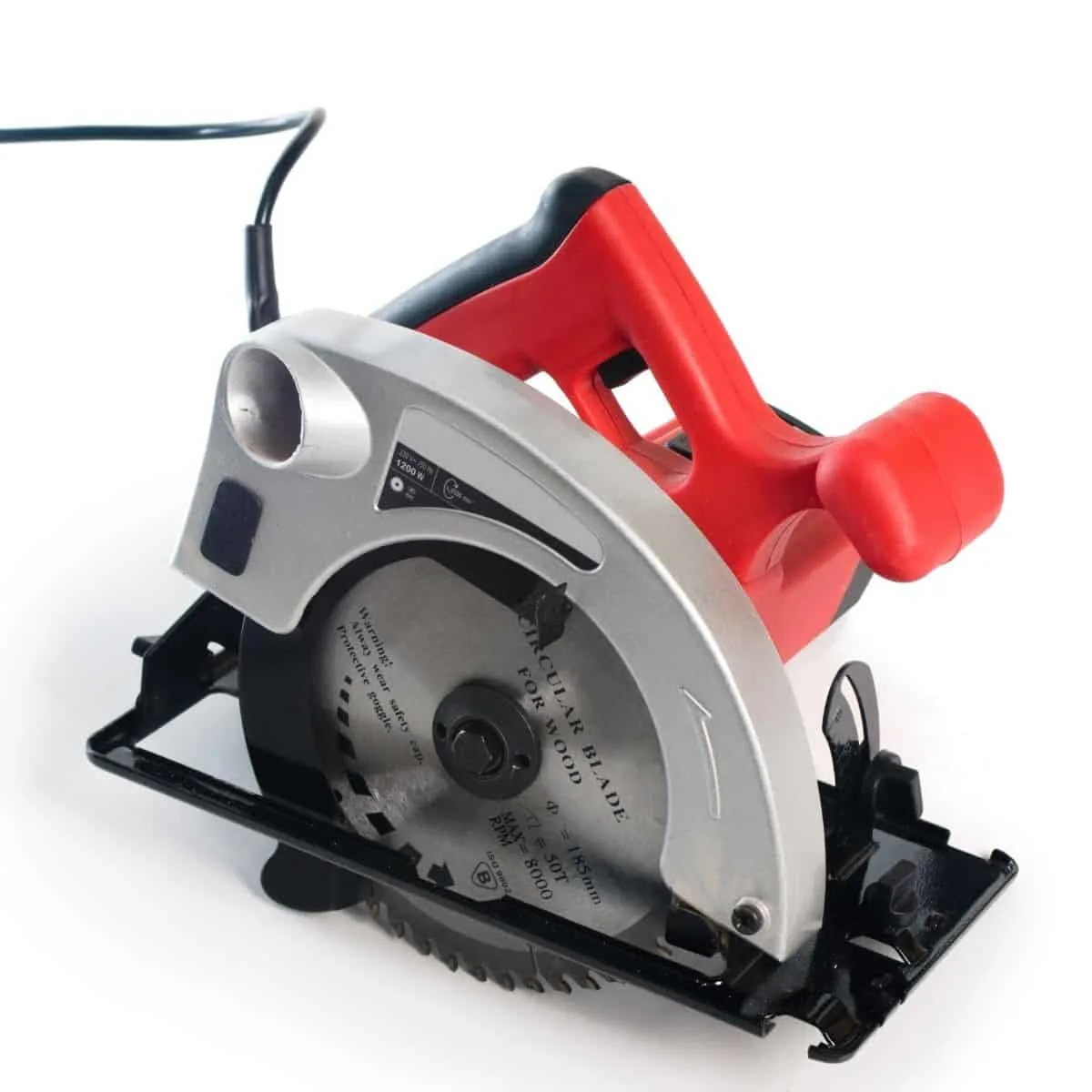 circular saw with red handle