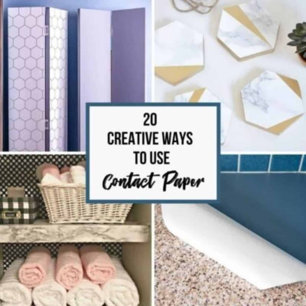 collage of ways to use contact paper