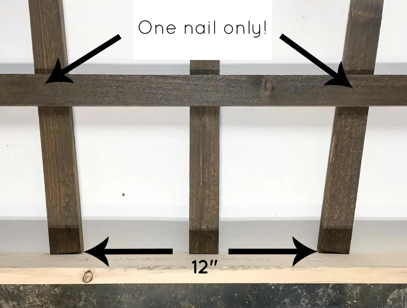 bottom of DIY trellis with instructions for assembly