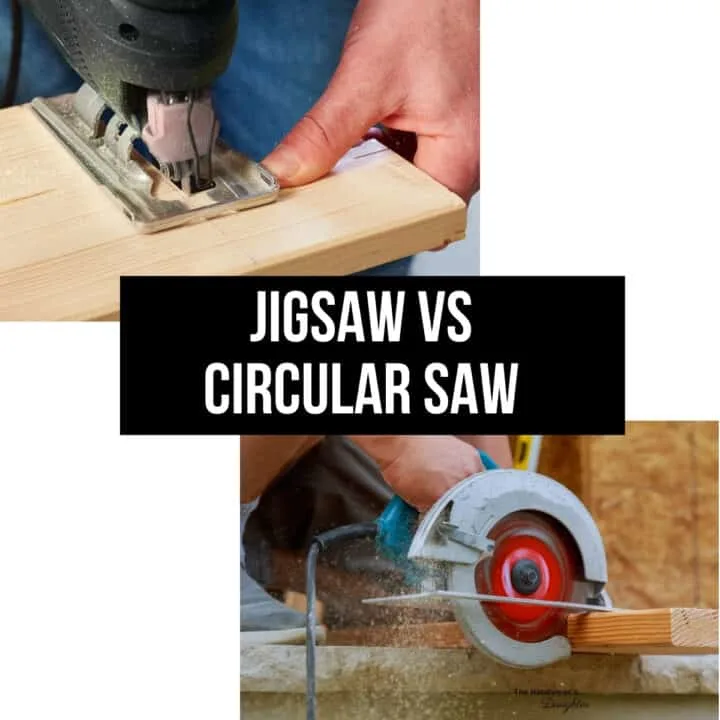 jigsaw vs circular saw with images of both tools in use