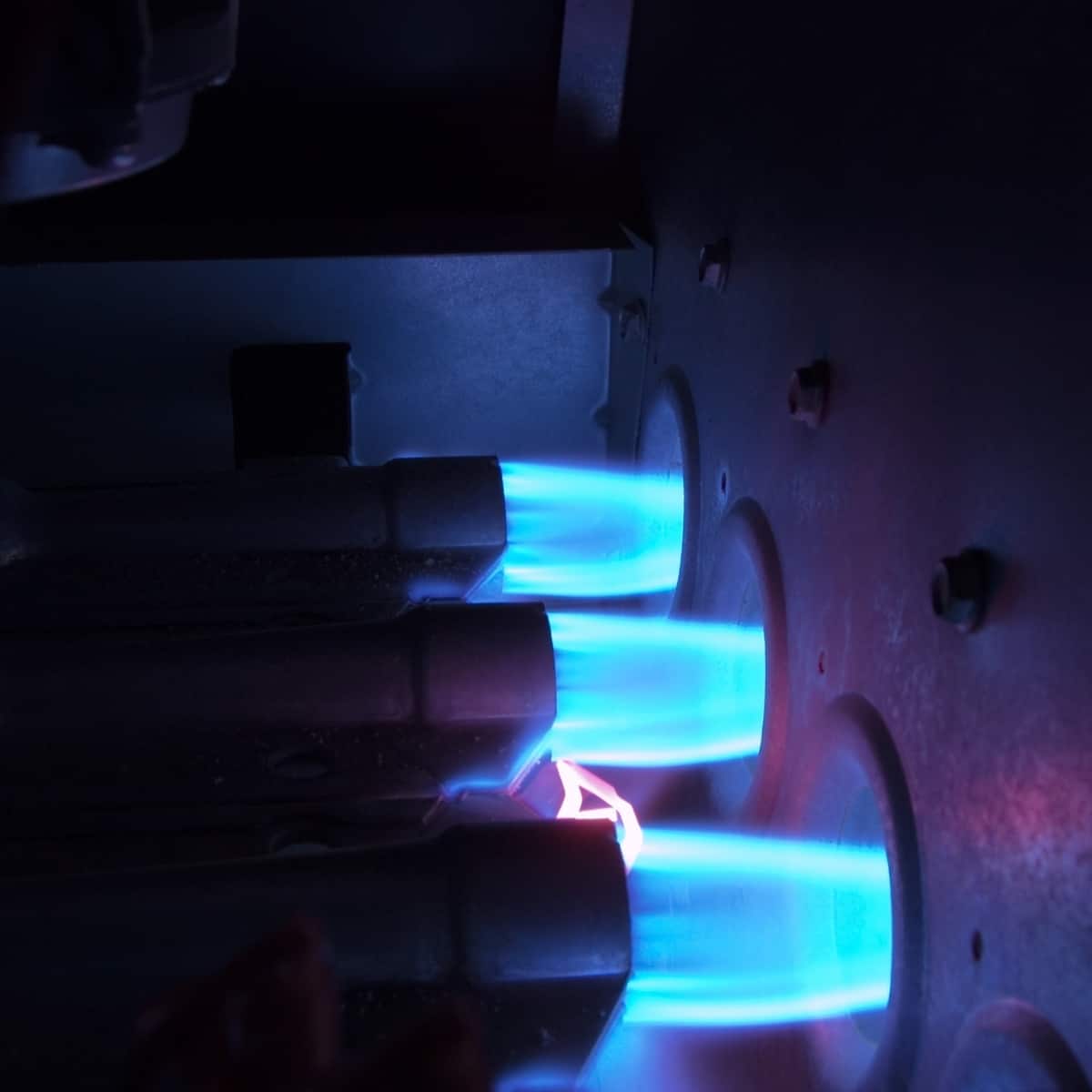 blue furnace flames