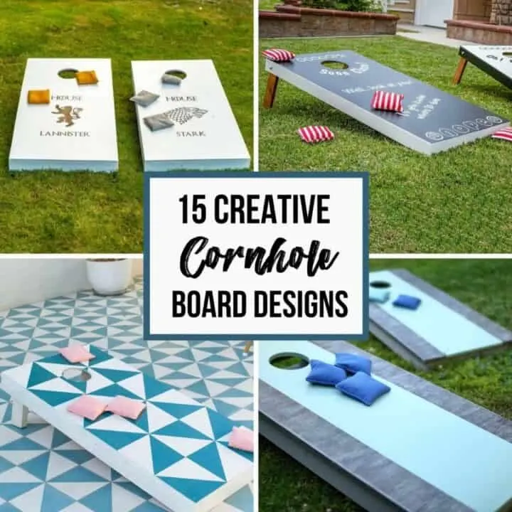 cornhole board designs collage