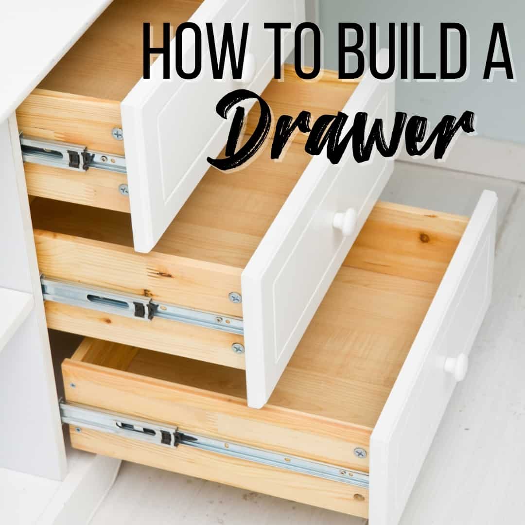 DIY Console Table with Drawers! {Made from Plywood and 2x4s!}