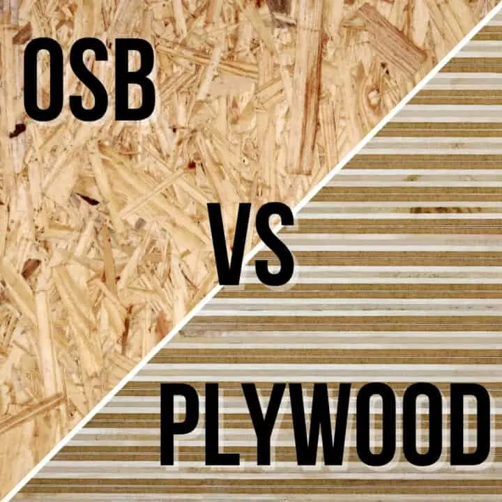 osb vs plywood with images of both on a diagonal