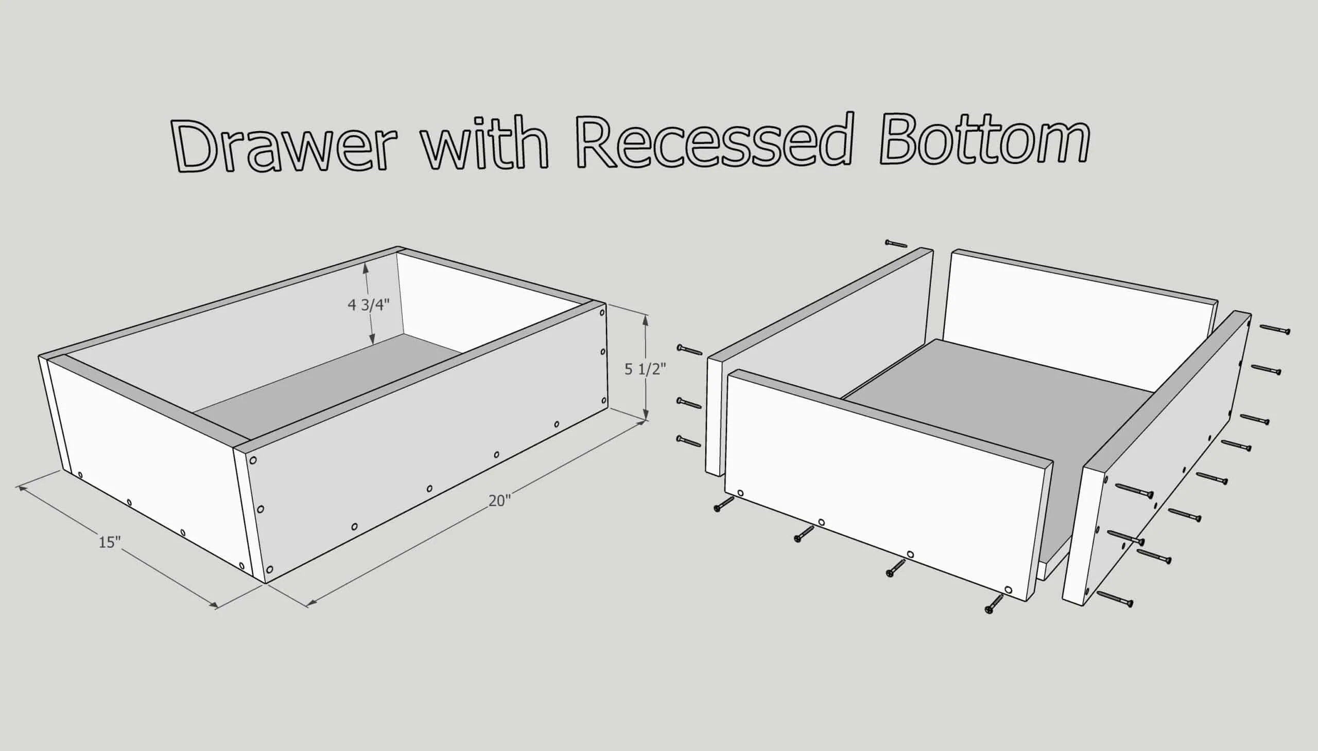 how to make a drawer with a recessed bottom