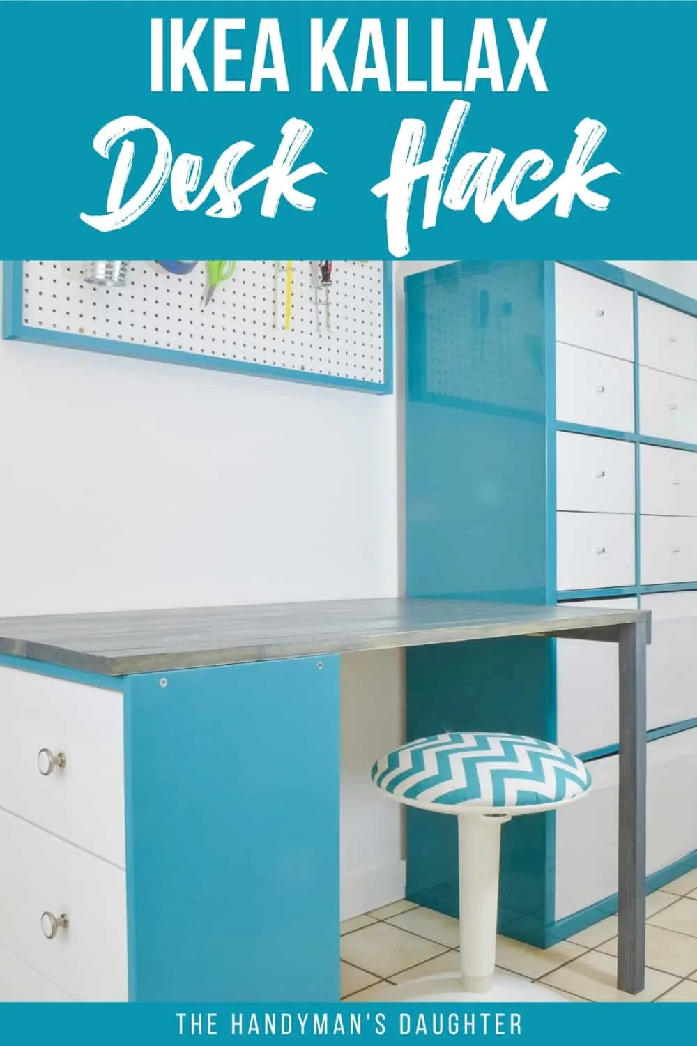 IKEA HACK Desk with Cube Storage Shelves - Pretty Providence