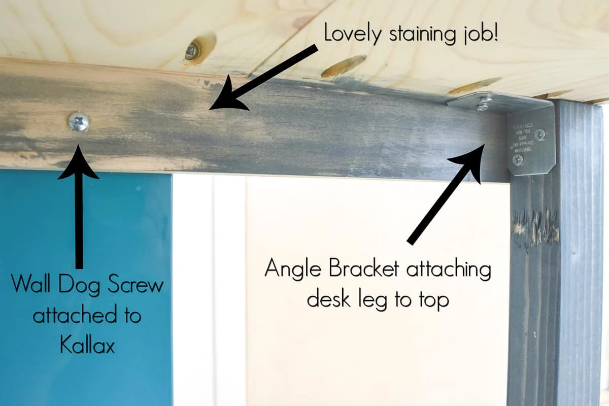 how to attach a desk top to the side of the IKEA Kallax