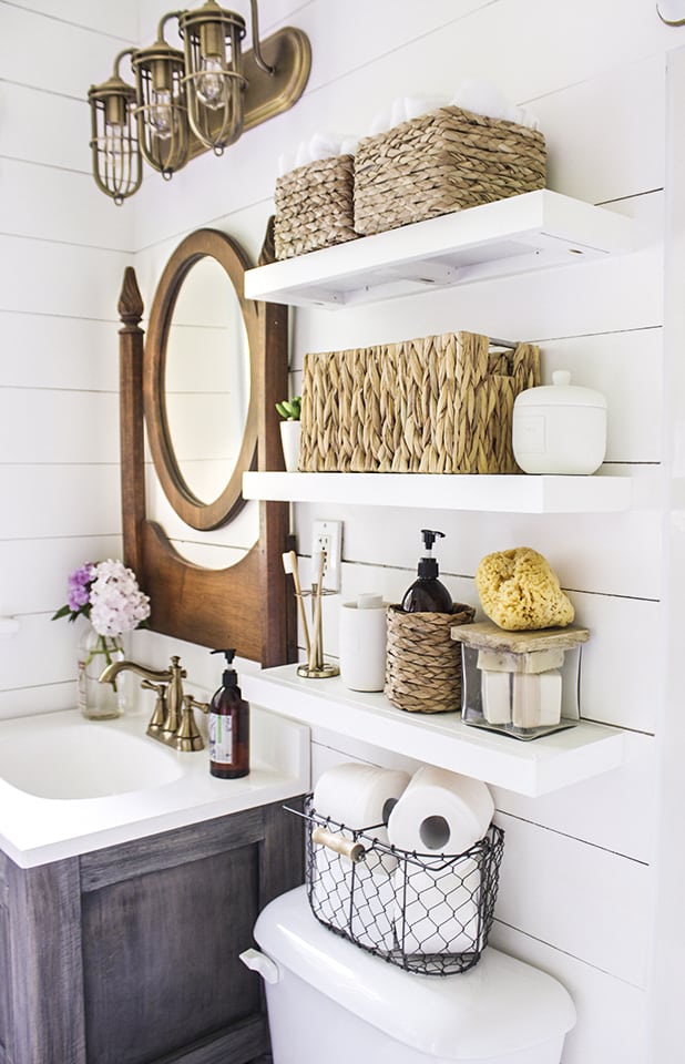 25 Creative DIY Bathroom Shelf Ideas - The Handyman's Daughter