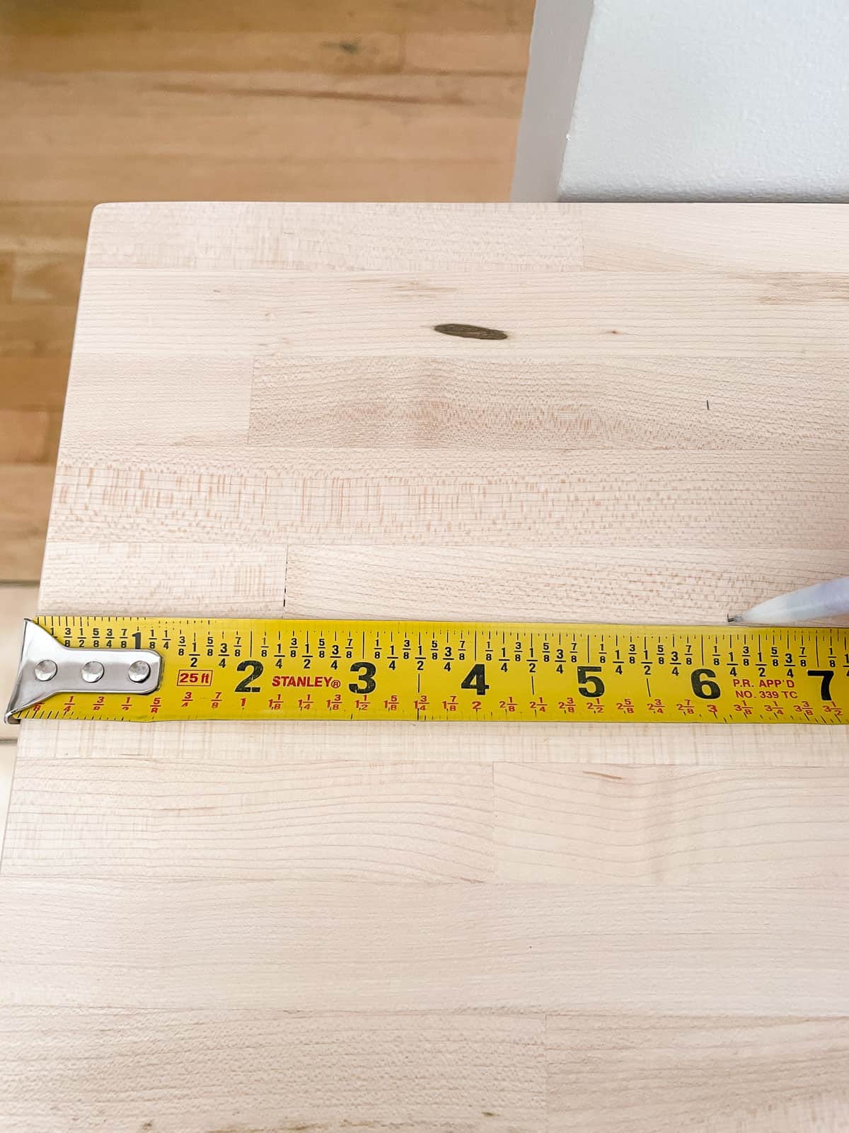measuring butcher block countertop to avoid defects